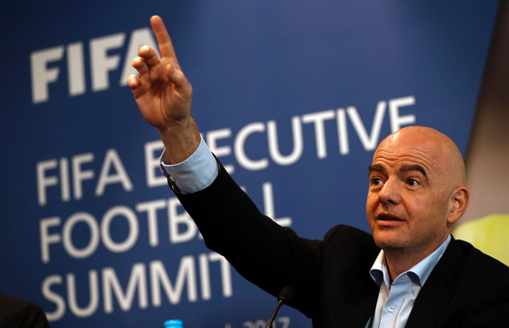 The Crimean Football Union backed Gianni Infantino to become FIFA President last year ©Getty Images