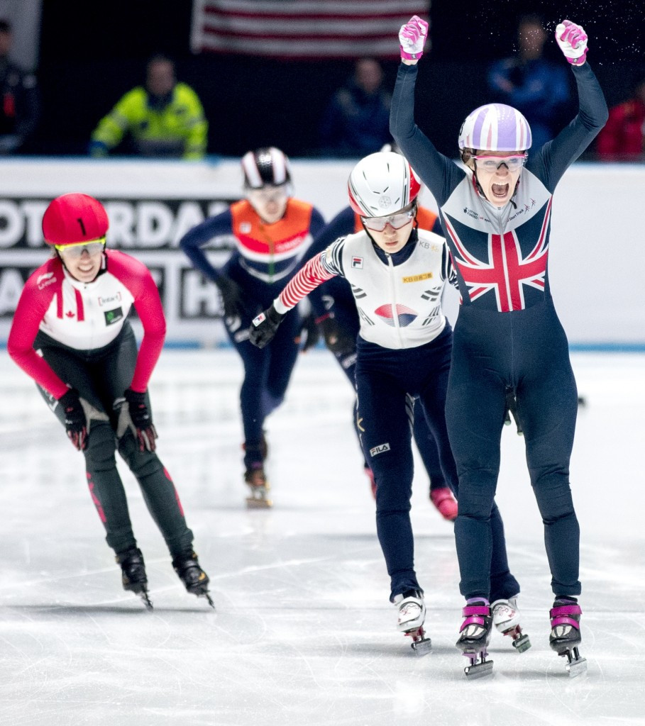 Christie finishes with three gold medals at ISU World Short Track Speed Skating Championships