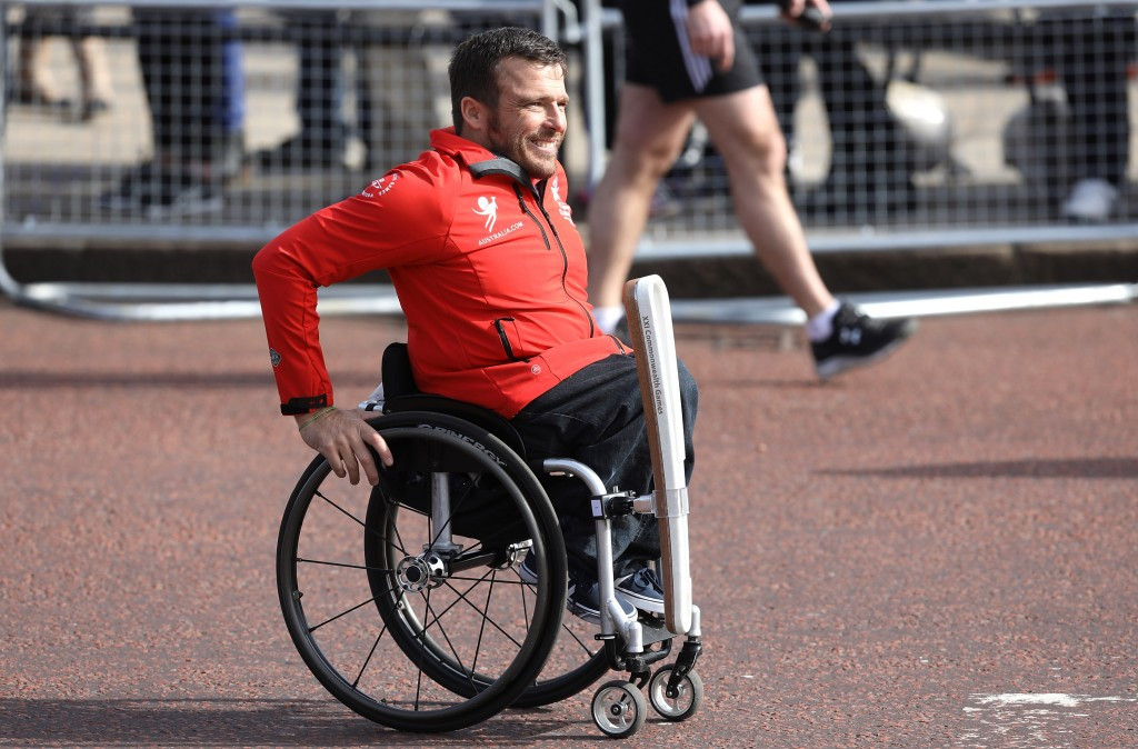 Australian Paralympian Kurt Fearnley delivered the Baton to Buckingham Palace ©Getty Images