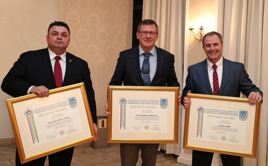 IJF honour trio of judo referees in Baku