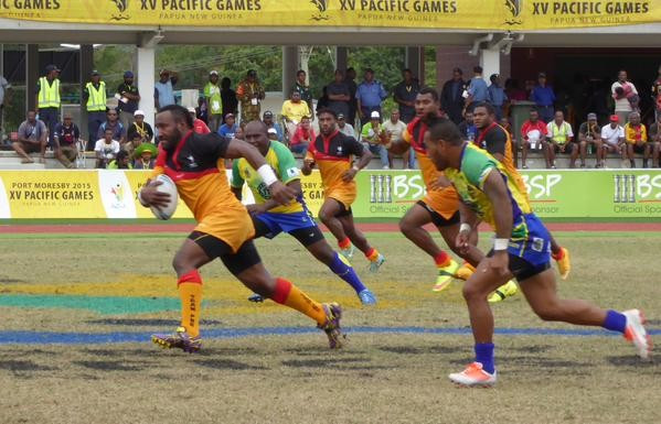 Papua New Guinea ran out 42-4 winners against debutants the Solomon Islands on the first day of rugby league nines competition ©Port Moresby 2015