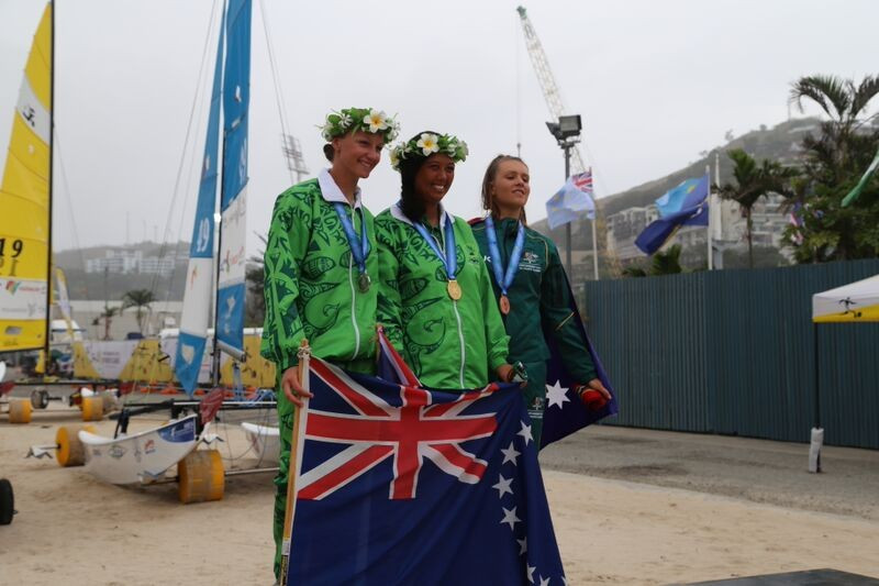 Helema Williams led a one-two for the Cook Islands in the women's laser radial class ©Port Moresby 2015