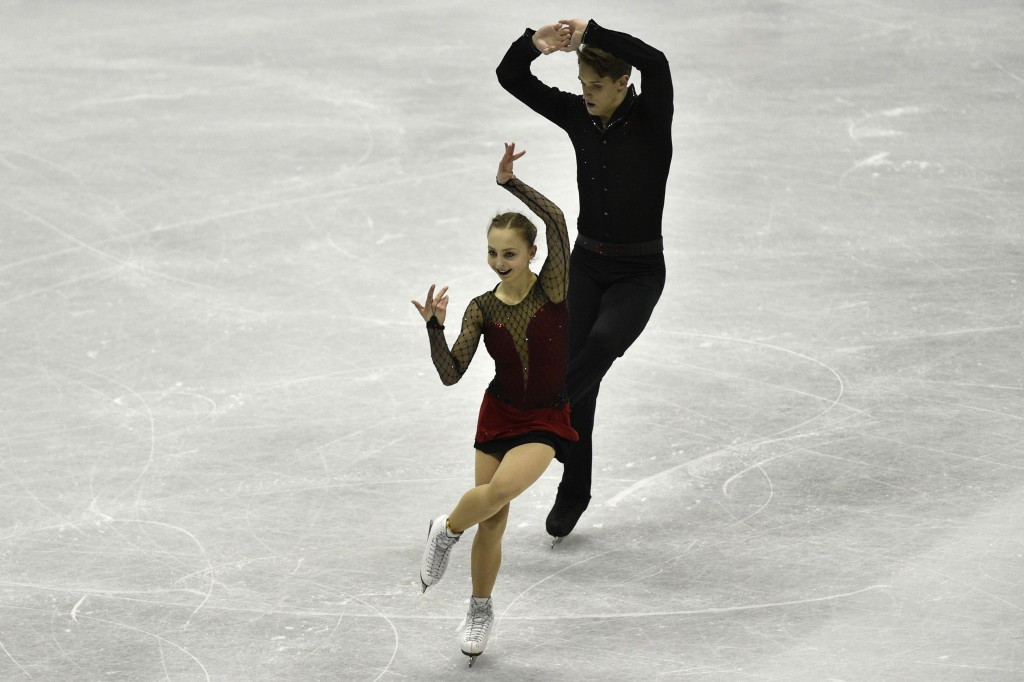Aleksandra Boikova and Dmitrii Kozlovskii lead the pairs programme at the halfway stage ©Getty Images