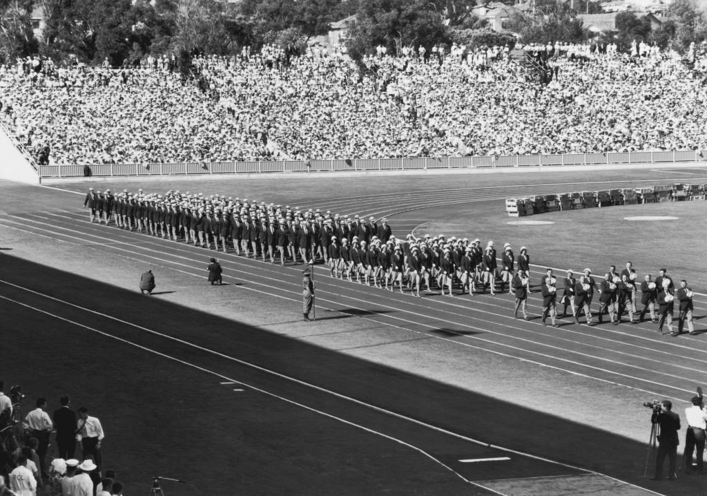 The Australian team pictured marching at the Opening Ceremony of the Perth 1962 Commonwealth Games ©Hulton Archive/Getty Images