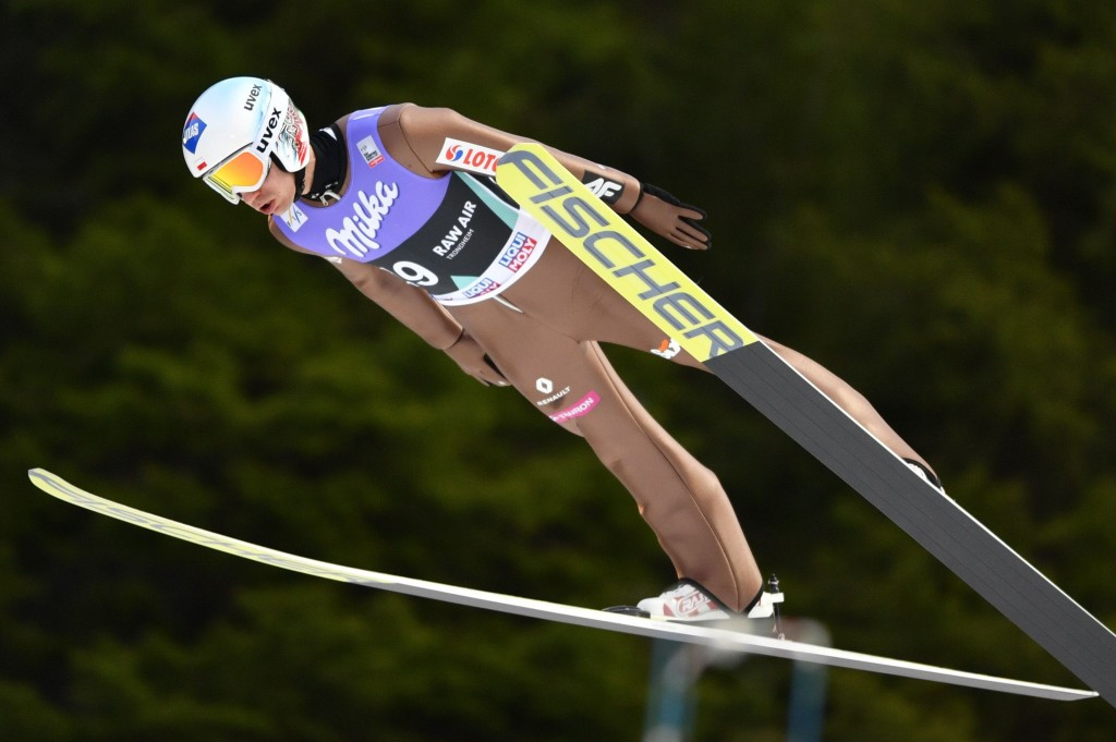 Double Olympic gold medallist Kamil Stoch of Poland topped the qualification standings at the FIS Ski Jumping World Cup in Norwegian town Vikersund today ©Getty Images