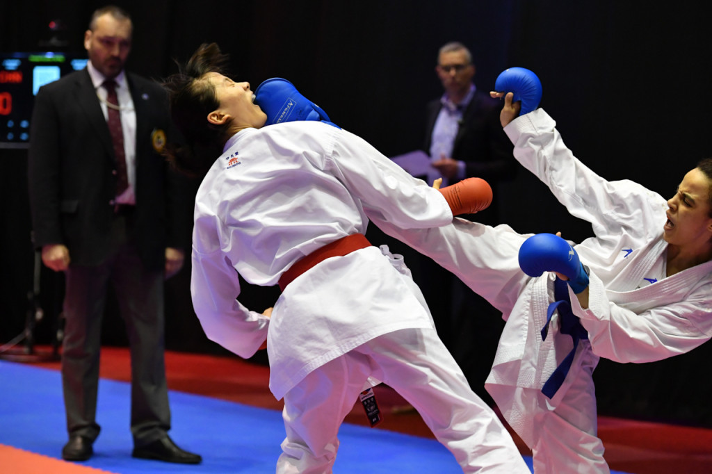 There was only one women's kumite category in action today ©WKF