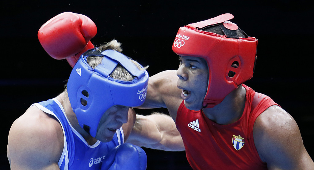 Jose Larduet, right, won the heavyweight bout for Cuba Domadores ©Getty Images