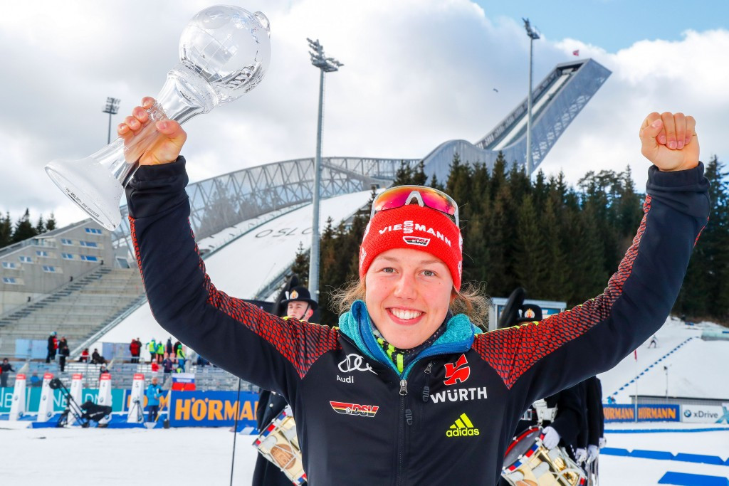 Dahlmeier recovers from horror show to win IBU World Cup pursuit title