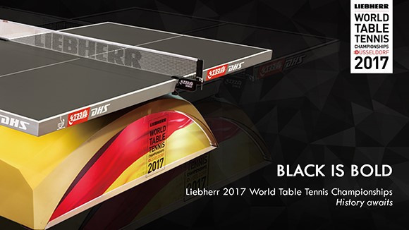A black table for the ITTF World Championships has been unveiled ©ITTF