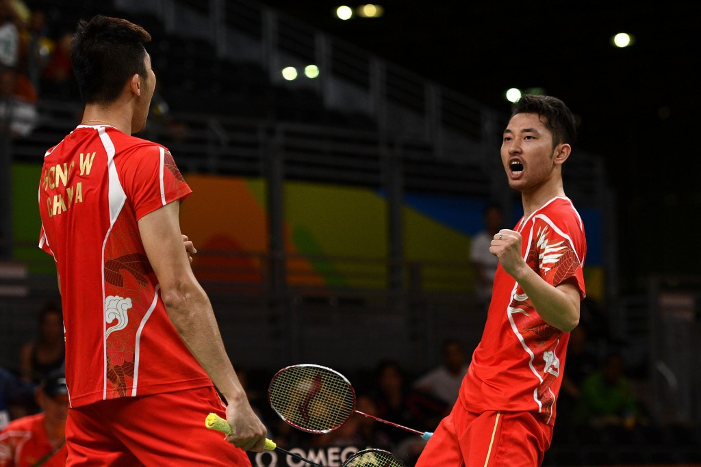 Chai Biao, right, and Hong Wei, left, secured the men's doubles crown ©Getty Images