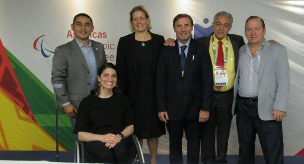 Jose Luis Campo, third from right, has been re-elected unopposed as President of the Americas Paralympic Committee ©IPC