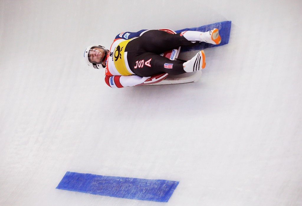 Chris Mazdzer won the men's event in Lake Placid ©Getty Images
