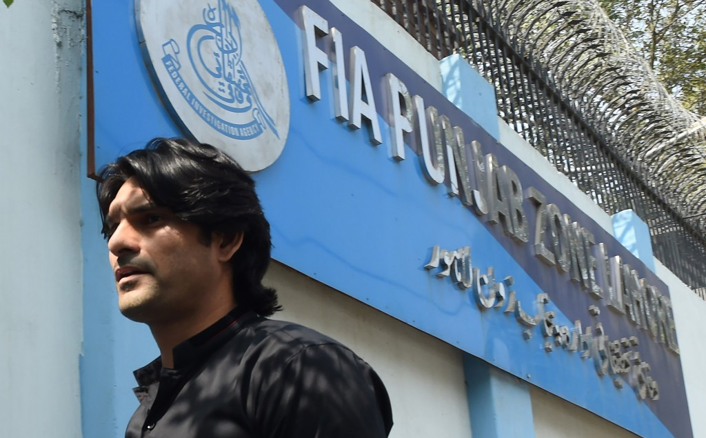 Mohammad Irfan outside the FIA offices yesterday as he goes to record a statement ©Getty Images