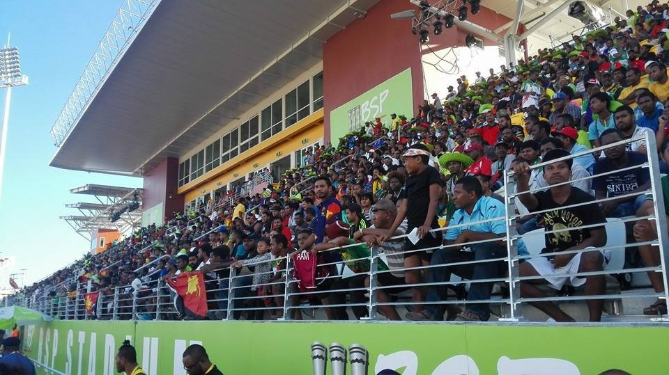 A decent-sized crowd flocked to the Sir John Guise Stadium to catch a glimpse of the shorter format of the country's national sport ©Justin Tkatchenko/Facebook