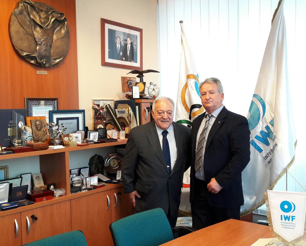 IWF and Weightlifting Ireland Presidents hold talks in Budapest