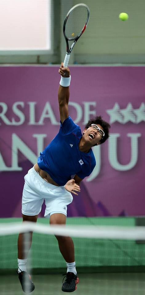 Away from athletics, Chung Hyeon was among the home winner today in men's singles tennis ©Gwangju 2015