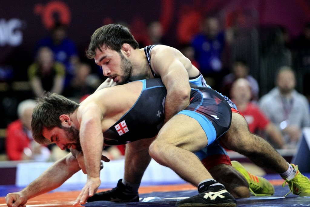 Sedat Ozdemir, right, was beaten in the final of the 61kg competition ©UWW