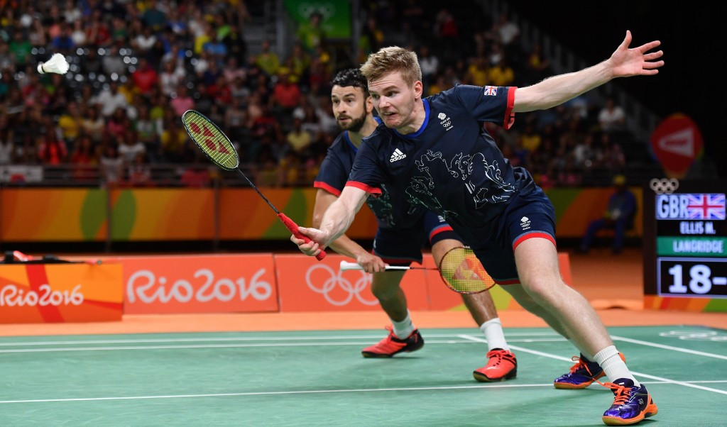 Great Britain's Chris Langridge, far, and Marcus Ellis, near, won men's doubles Olympic bronze medal in badminton at the Rio 2016 but the sport still suffered funding cuts aftewards ©Getty Images