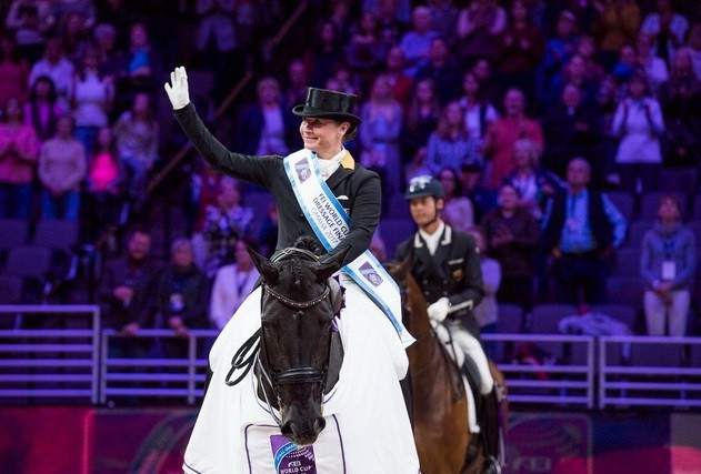 Isabell Werth won the dressage event at the World Cup final ©FEI
