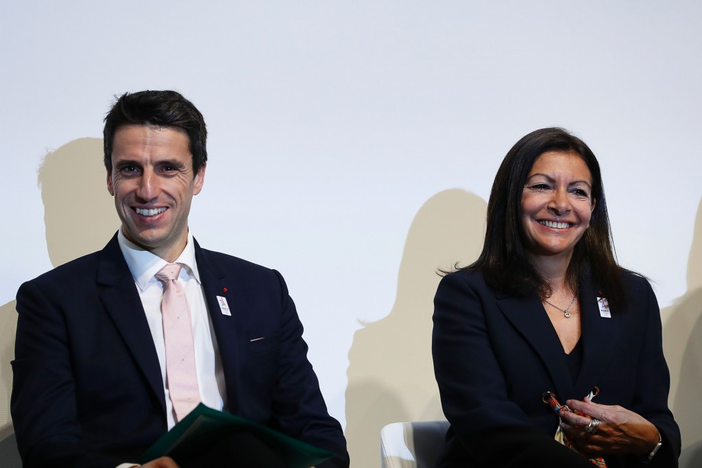 Tony Estanguet, left, and Anne Hidalgo, the city's Mayor, will lead Paris 2024's delegation ©Getty Images