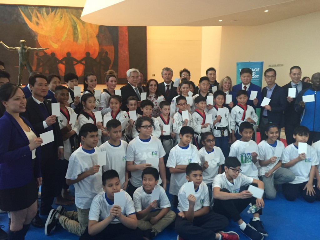 Members of the USA Taekwondo team were involved in the event at the United Nations ©Peace and Sport