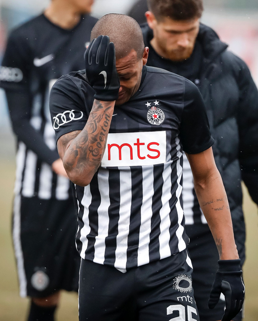 Brazilian midfielder Everton Luiz, who plays for Partizan Belgrade, left the pitch in tears after persistent racist chants were directed at him during his side's win over Rad last month ©Getty Images