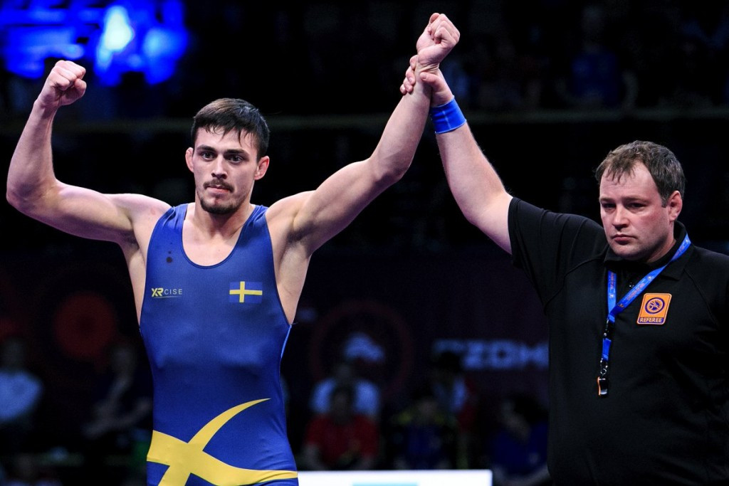 Sweden’s Alex Kessidis broke Azerbaijan’s stranglehold on today’s Greco-Roman gold medals ©UWW