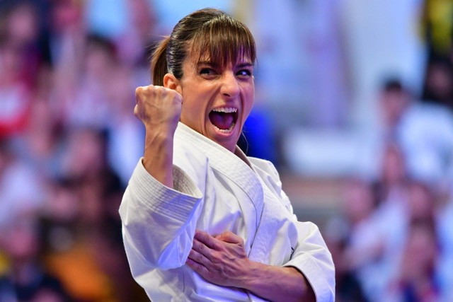 Sandra Sanchez, pictured, defeated Aprilia Krisda Putri in the women's kata final ©WKF