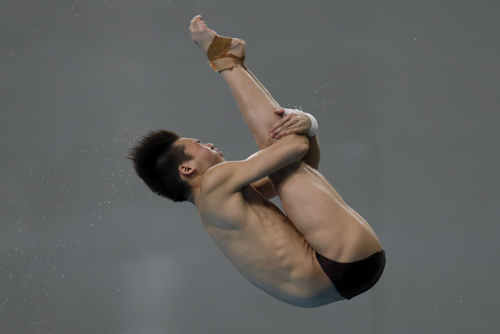 Olympic champion Chen Aisen won the men's 10m platform event ©Getty Images