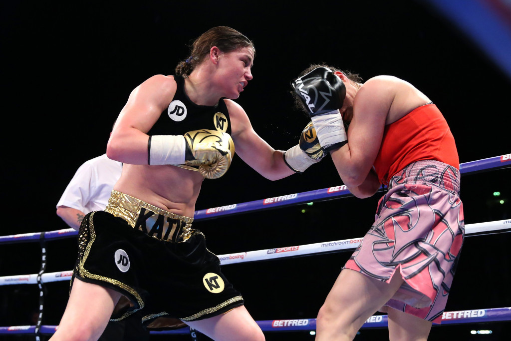 Ireland's Katie Taylor, left, is another Olympic women's boxing champion who has turned professional ©Getty Images