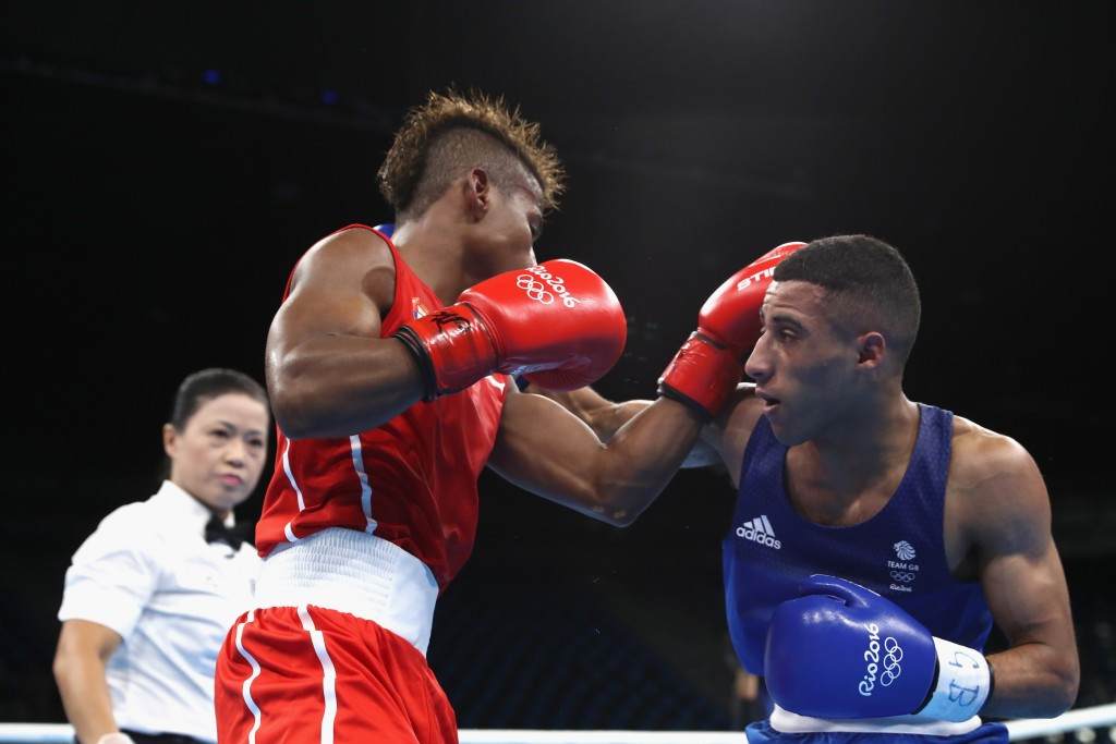 Galal Yafai, blue, won the opening point for the British Lionhearts tonight ©Getty Images