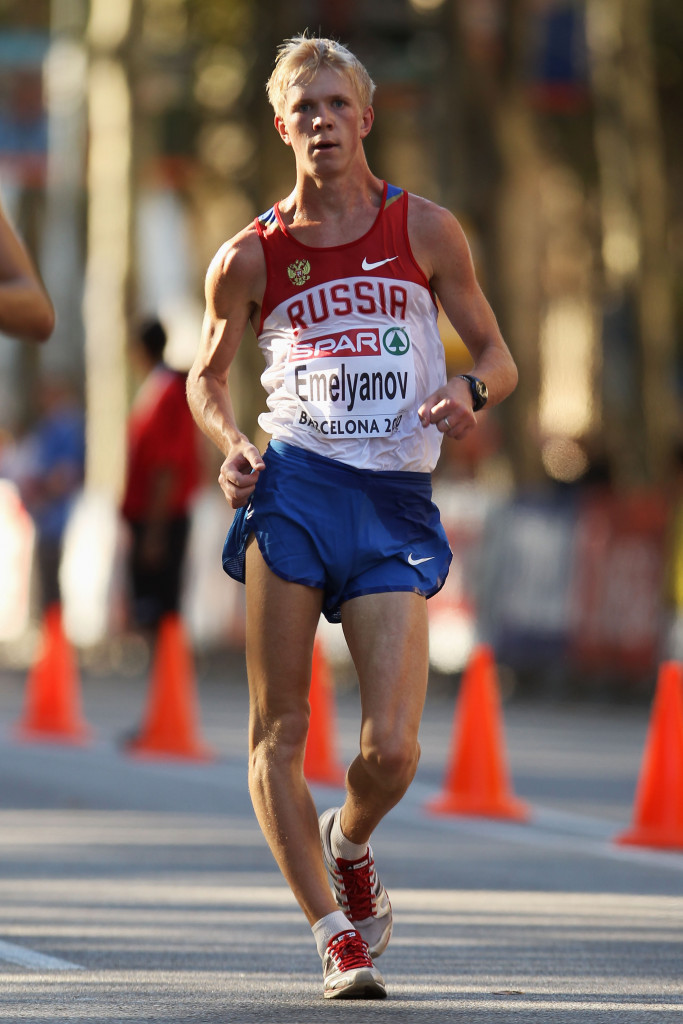 Racewalker Stanislav Emelyanov has been banned for seven years for a second offence ©Getty Images