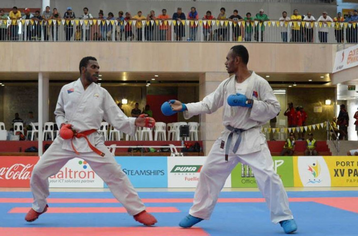 The two-day karate competition is taking place at the Taurama Aquatic and Leisure Centre
