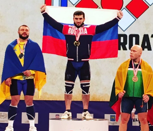 Adam Maligov, centre, was one of two Russians to win gold medals in Split today ©Adam Maligov / Instagram