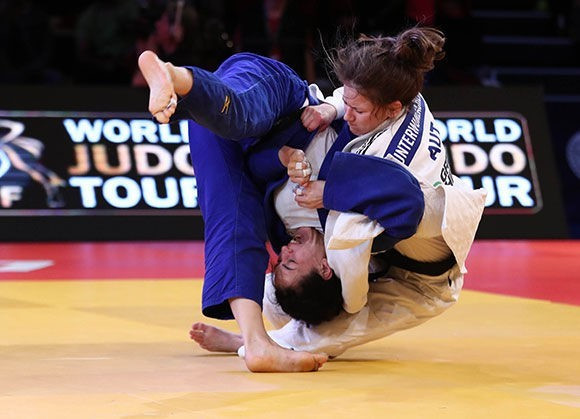 Austria's Kathrin Unterwurzacher justified her top seeding with success in the women's under-63kg category ©IJF