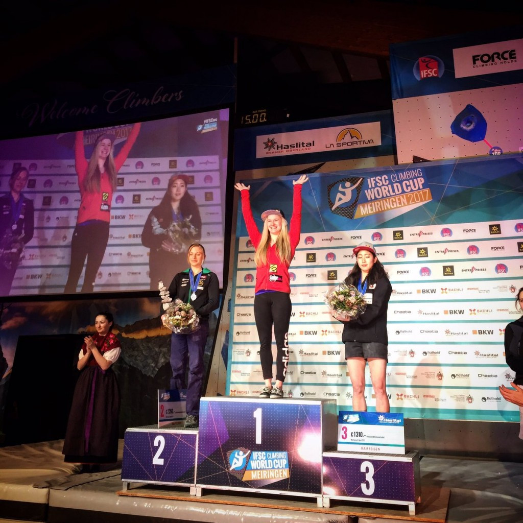 Coxsey marks return from injury with IFSC Bouldering World Cup win