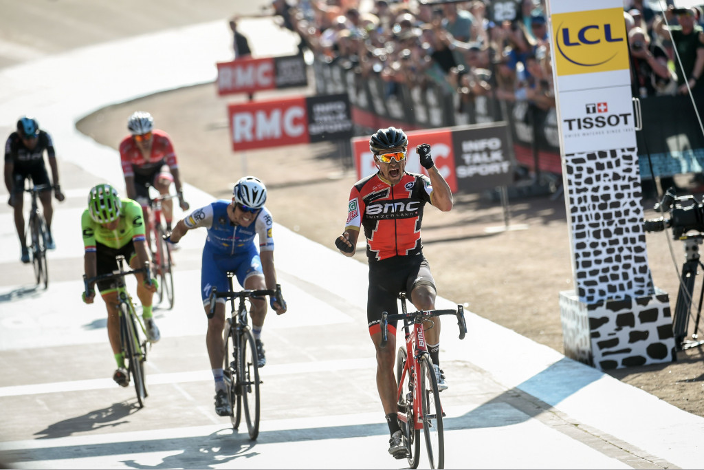 Greg van Avermaet, right, launched a late sprint to claim victory ©Getty Images