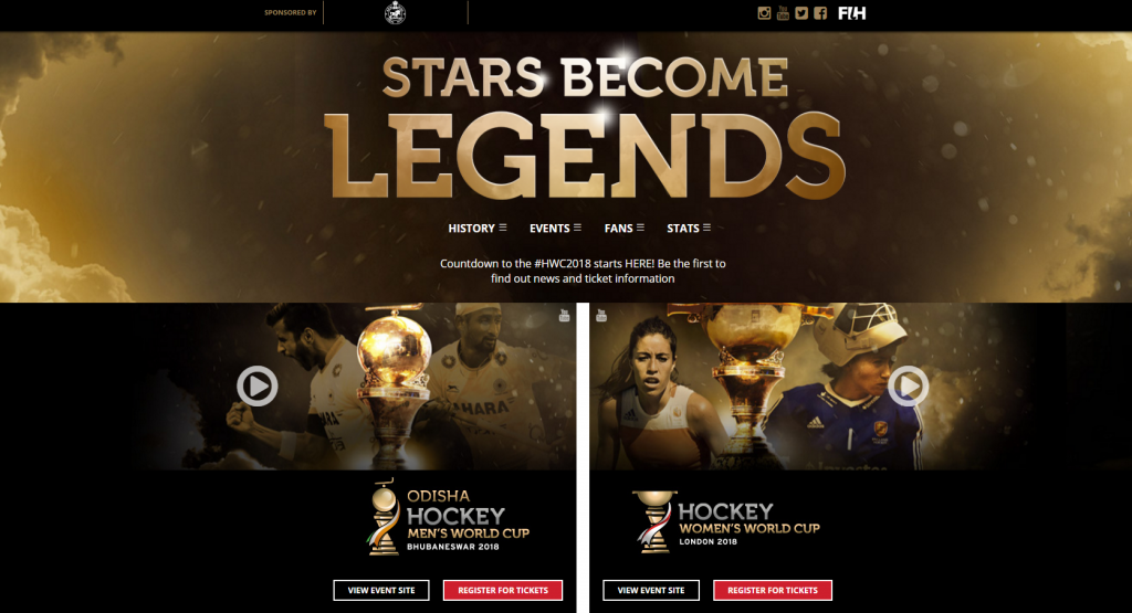 Ticket registration for 2018 Hockey World Cups launched on new website