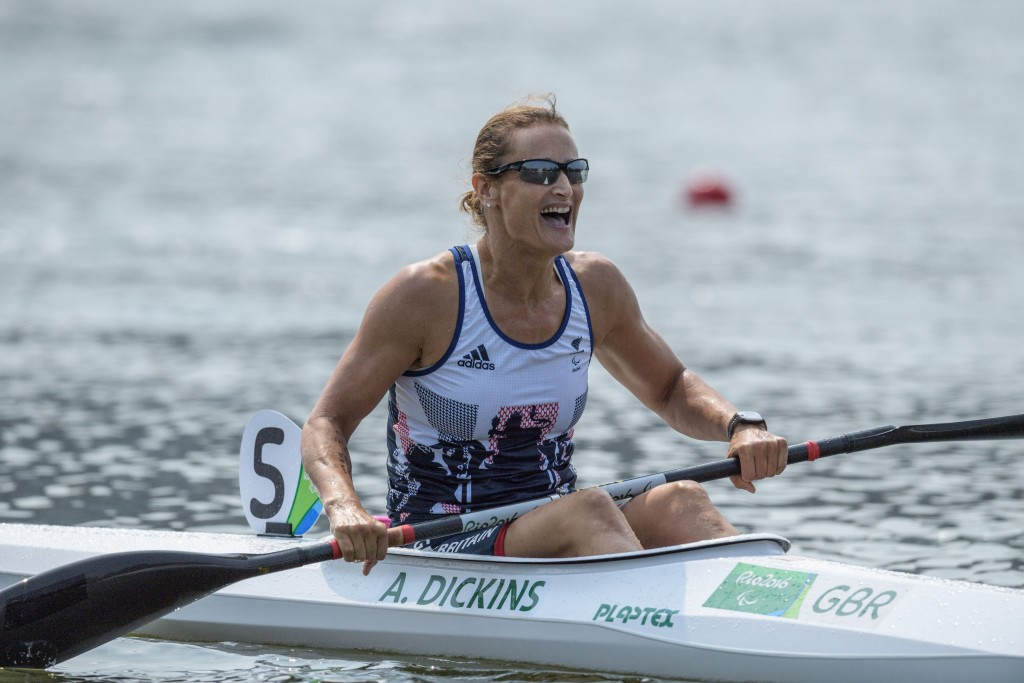 Anne Dickins won the single kayak 200 metres KL3 title at Rio 2016 ©Getty Images