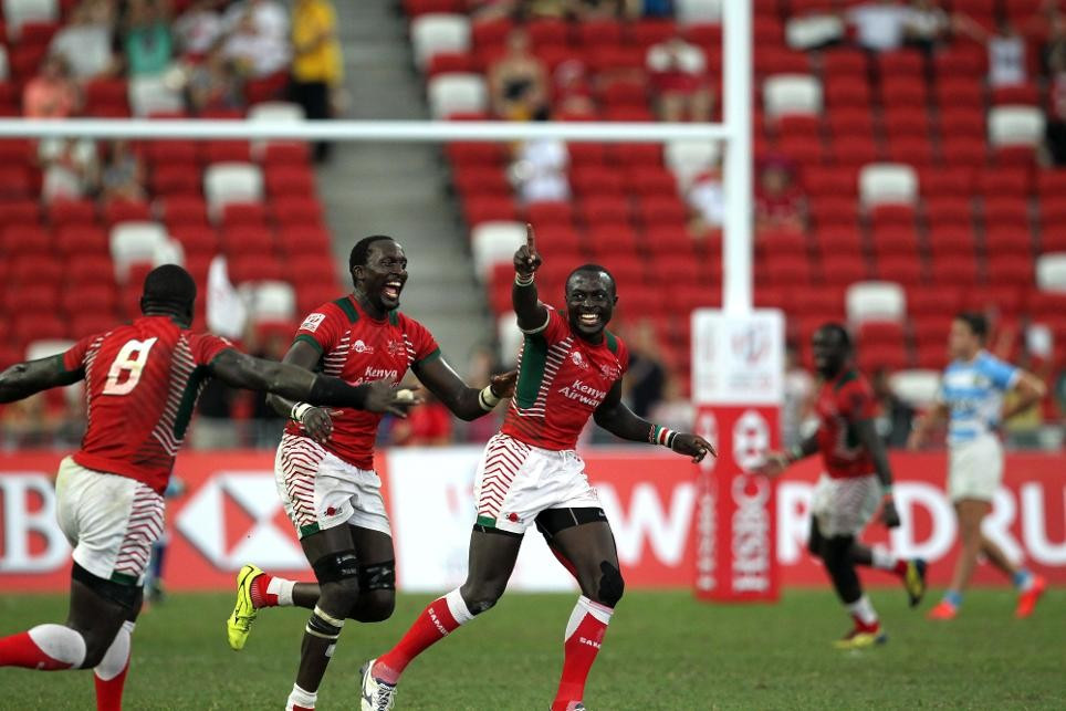 Kenya will return to the scene of their historic triumph last year during this weekend's World Rugby Sevens Series event in Singapore ©World Rugby