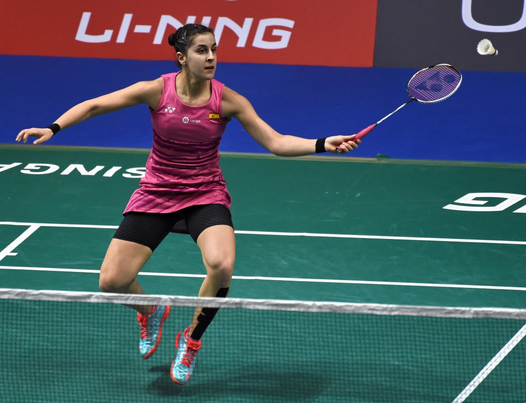 Olympic champion Carolina Marin of Spain booked her place in the semi-finals as she overcame India's PV Sindhu in a repeat of the Rio 2016 gold medal match ©Getty Images