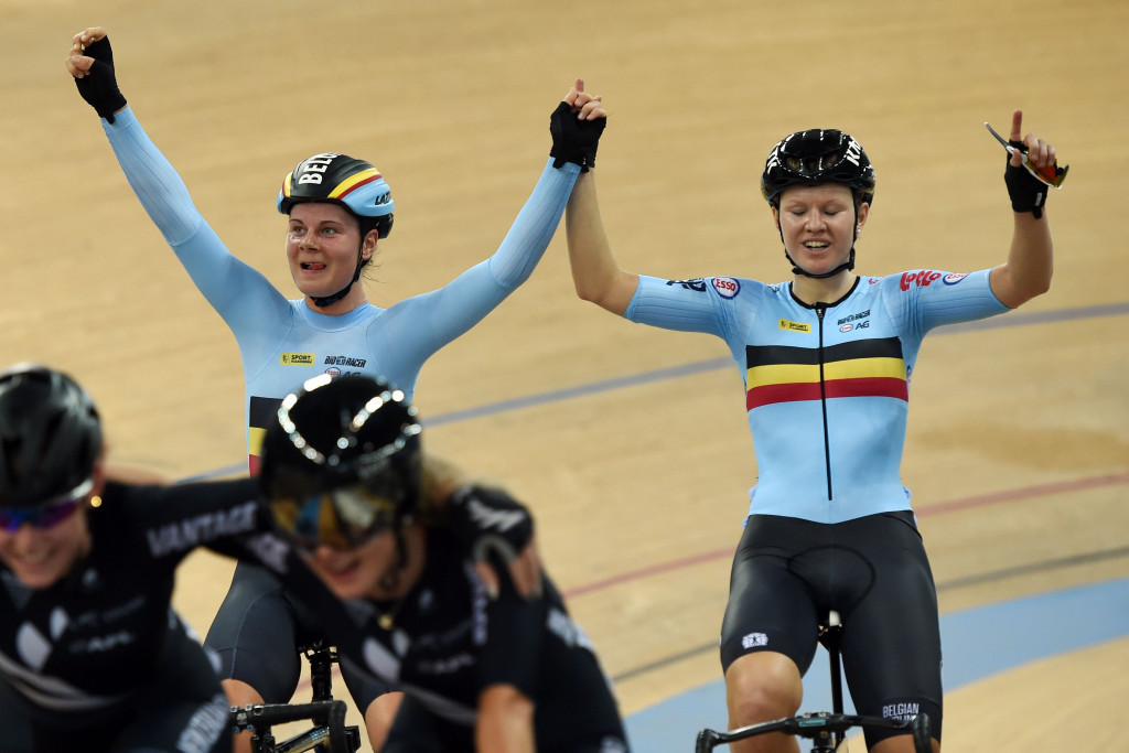 Lotte Kopecky and Jolien D'Hoore took the first ever women's madison world title ©Getty Images