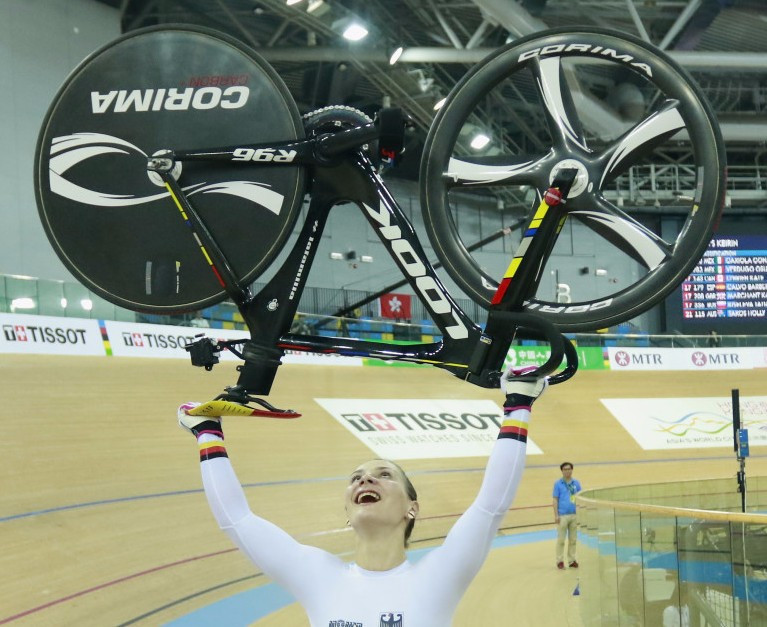 Kristina Vogel of Germany was another star in Hong Kong with sprint and keirin victories ©Getty Images