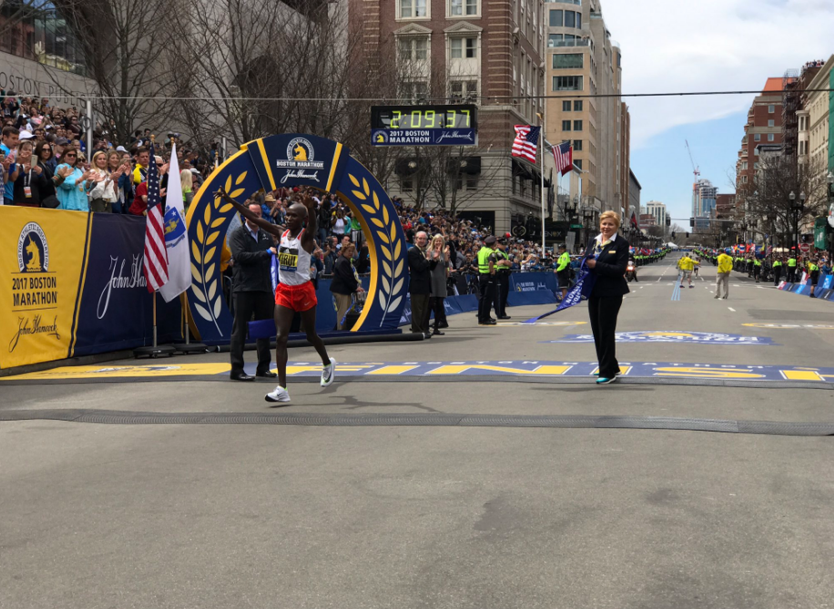 Geoffrey Kirui won the men's race at the Boston Marathon ©Boston Marathon