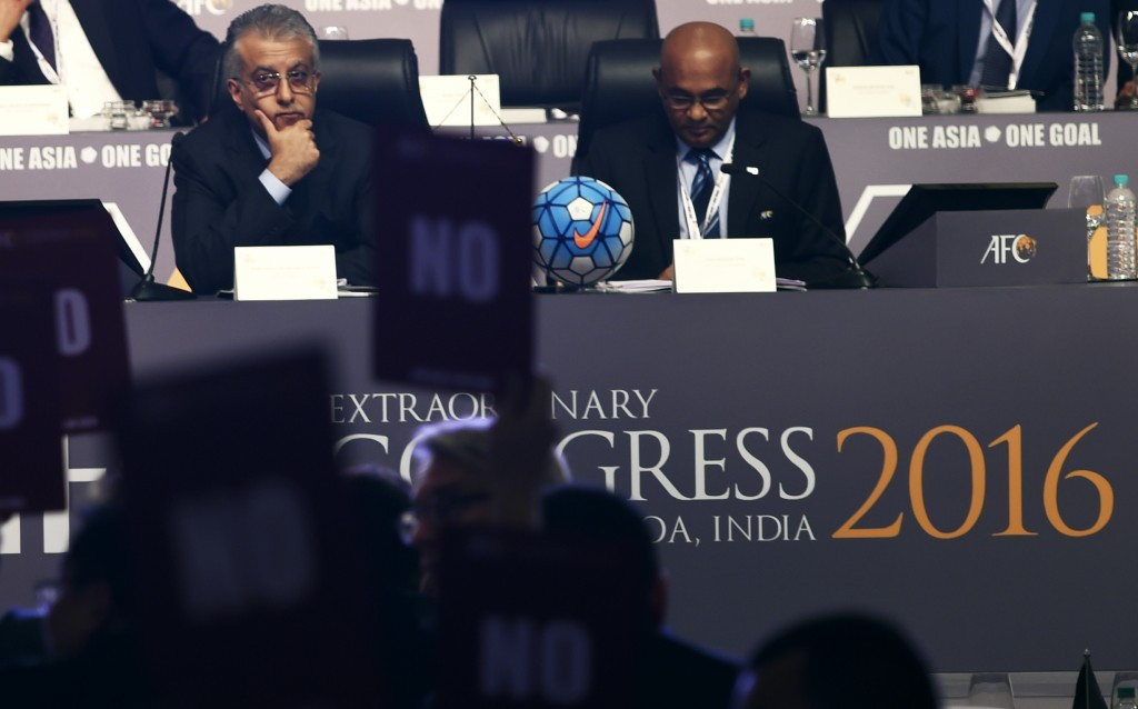 The AFC membership voted against the agenda at the Congress in Goa last year in protest at Saoud Al-Mohannadi being barred from standing in the FIFA Council elections ©Getty Images