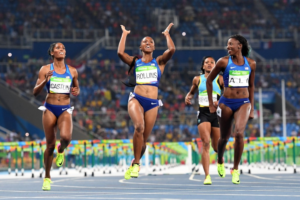 Brianna Rollins led a United States clean sweep of the 100m hurdles at Rio 2016 ©Getty Images