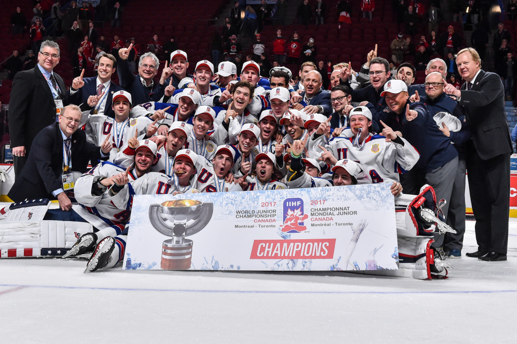 The United States triumphed at the 2017 IIHF World Junior Championships in Canada ©Getty Images
