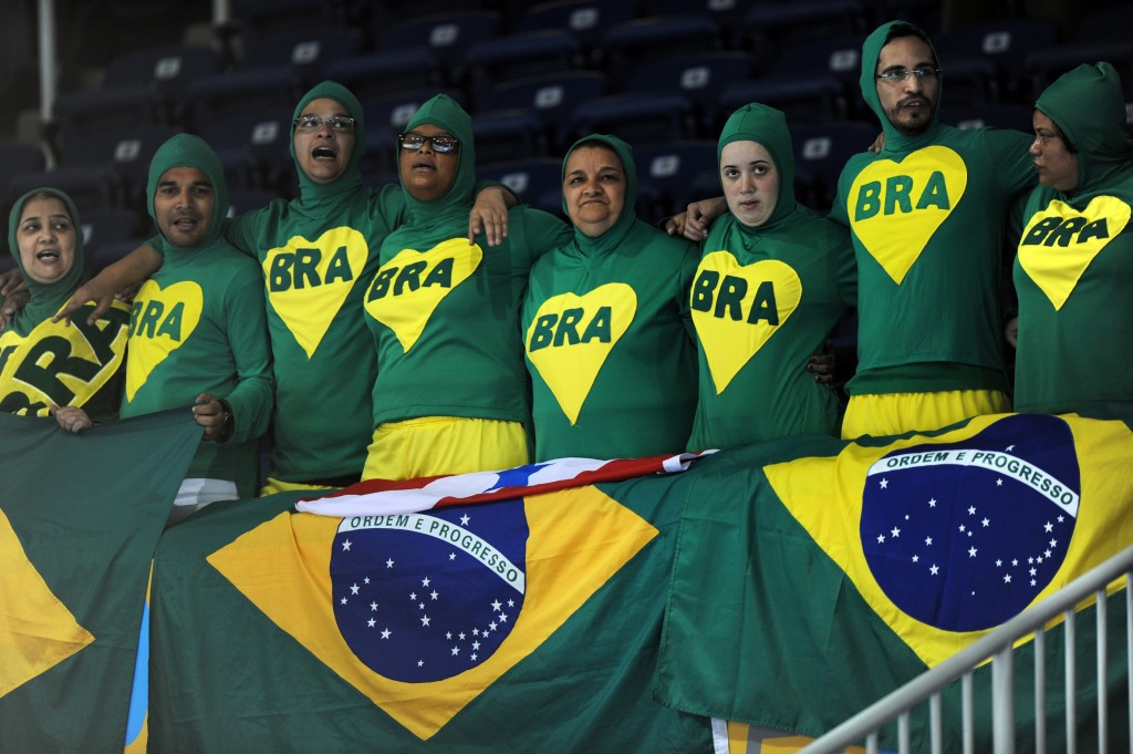 Brazilian fans pictured on a good day for the Rio 2016 hosts ©Getty Images