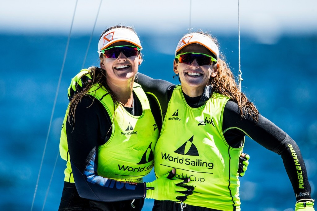 Olympic champions Martine Grael and Kahena Kunze continued their women's 49erFX success ©World Sailing