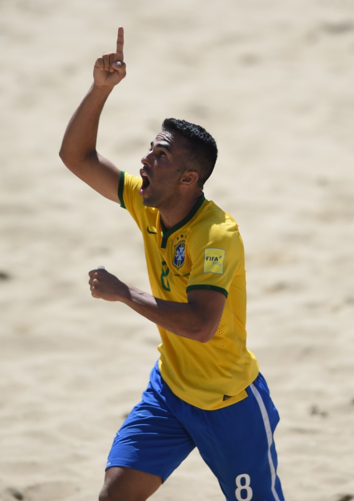 Bruno Xavier scored as Brazil defeated Tahiti 4-1 today ©Getty Images